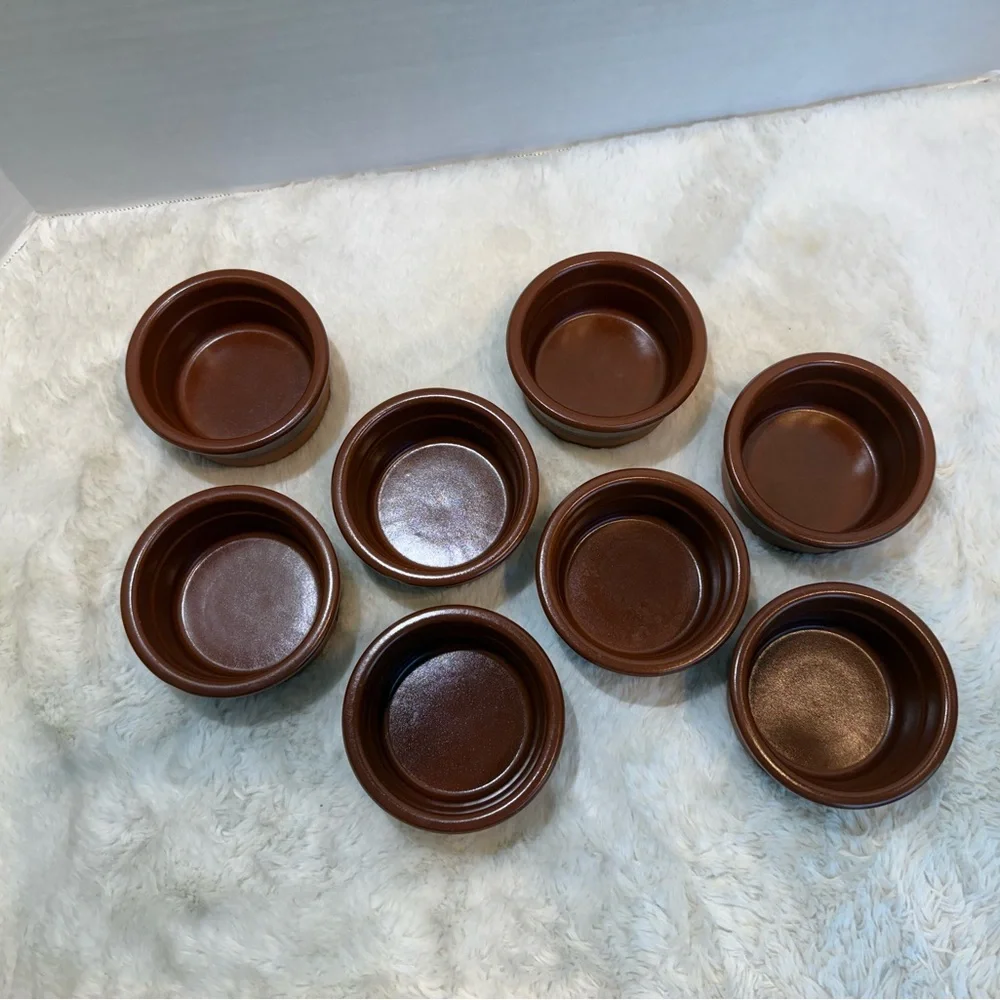 Set of 8~ 4oz Cermer glazed Terracotta ramekins